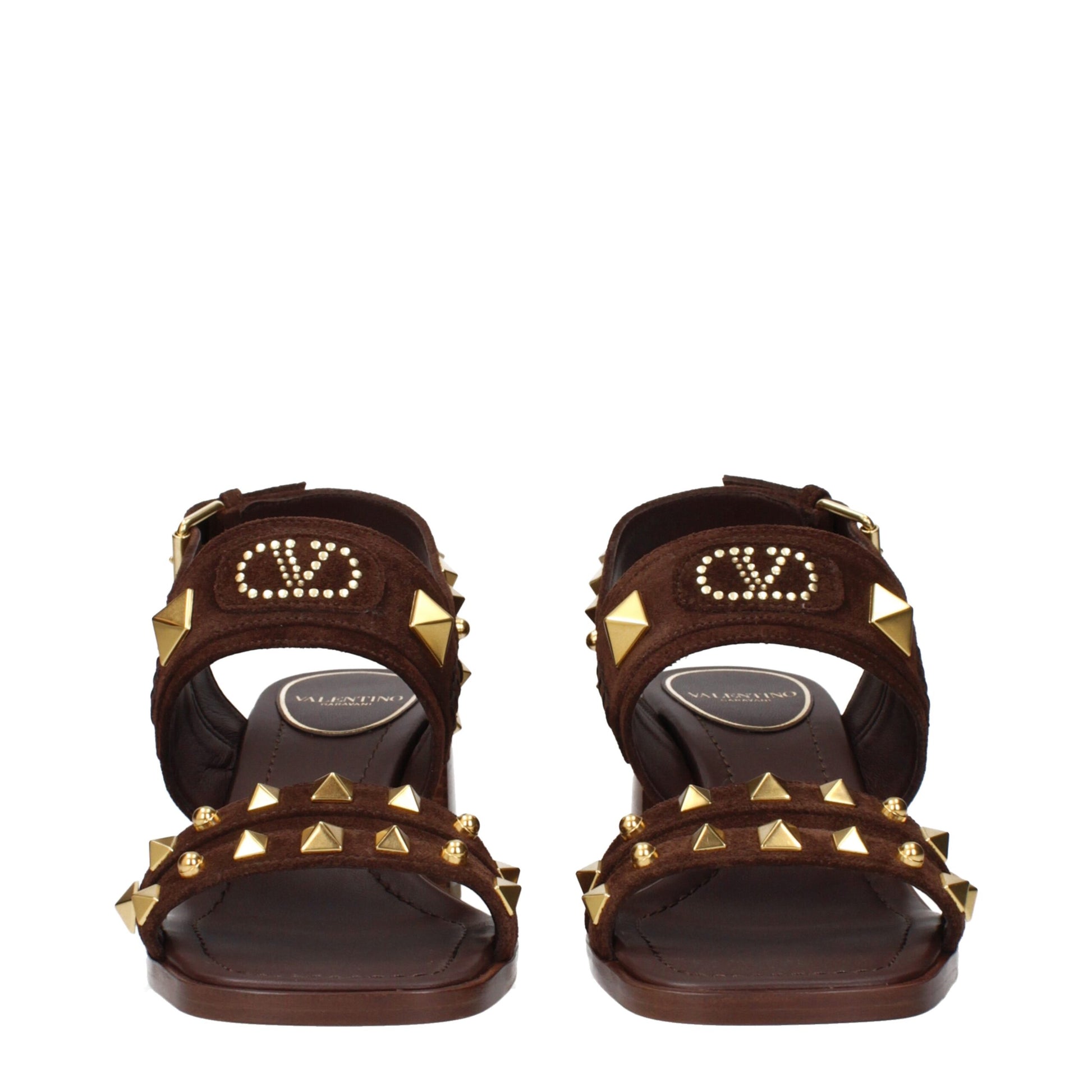 Sandales plates Valentino Garavani en cuir marron