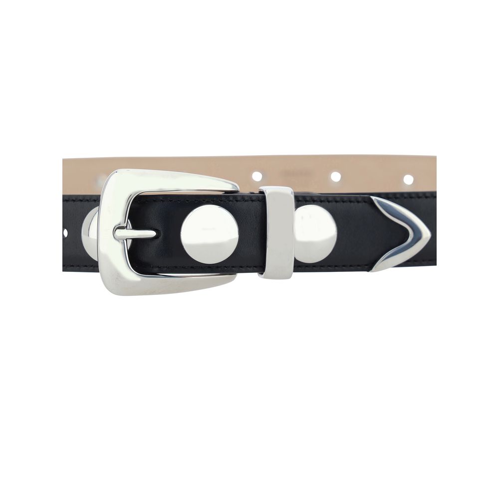 Khaite Black Calf Leather Bos Taurus Regular Belt