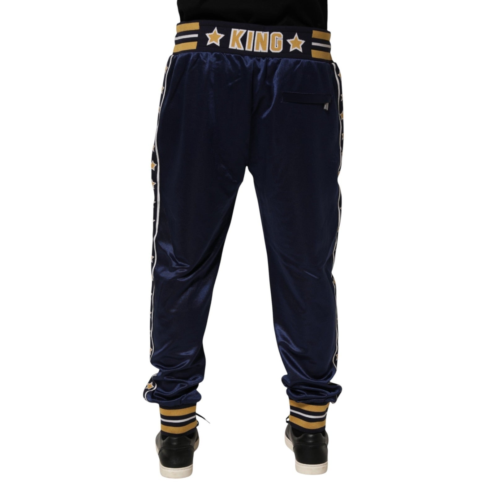 Pantalon de jogging taille mi-haute en nylon bleu Dolce & Gabbana