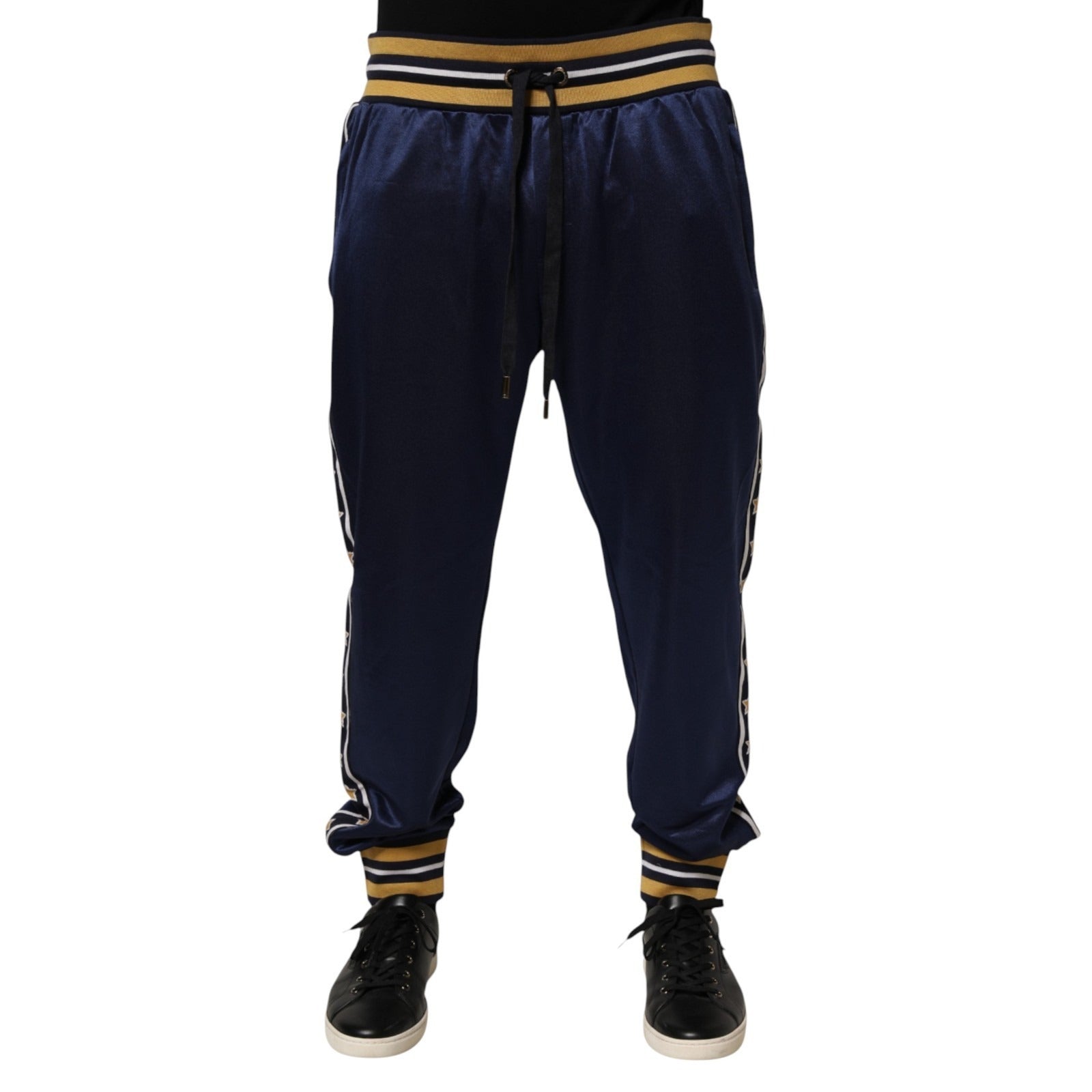 Pantalon de jogging taille mi-haute en nylon bleu Dolce & Gabbana