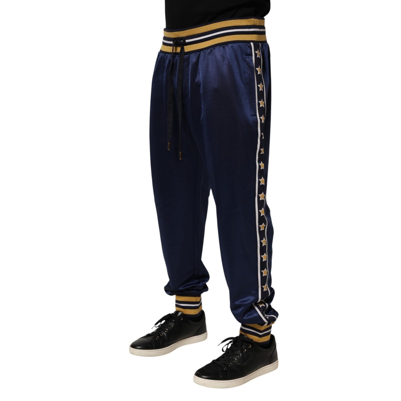 Pantalon de jogging taille mi-haute en nylon bleu Dolce & Gabbana