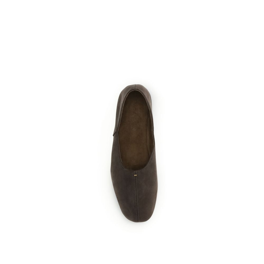 Khaite Brown Calf Leather Bos Taurus Ballet Flats