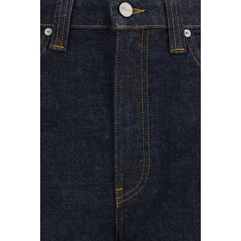 Khaite Blue Cotton Straight-Leg Jeans