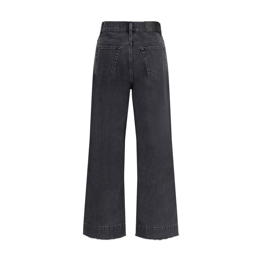 Jean noir taille haute en coton Chloé