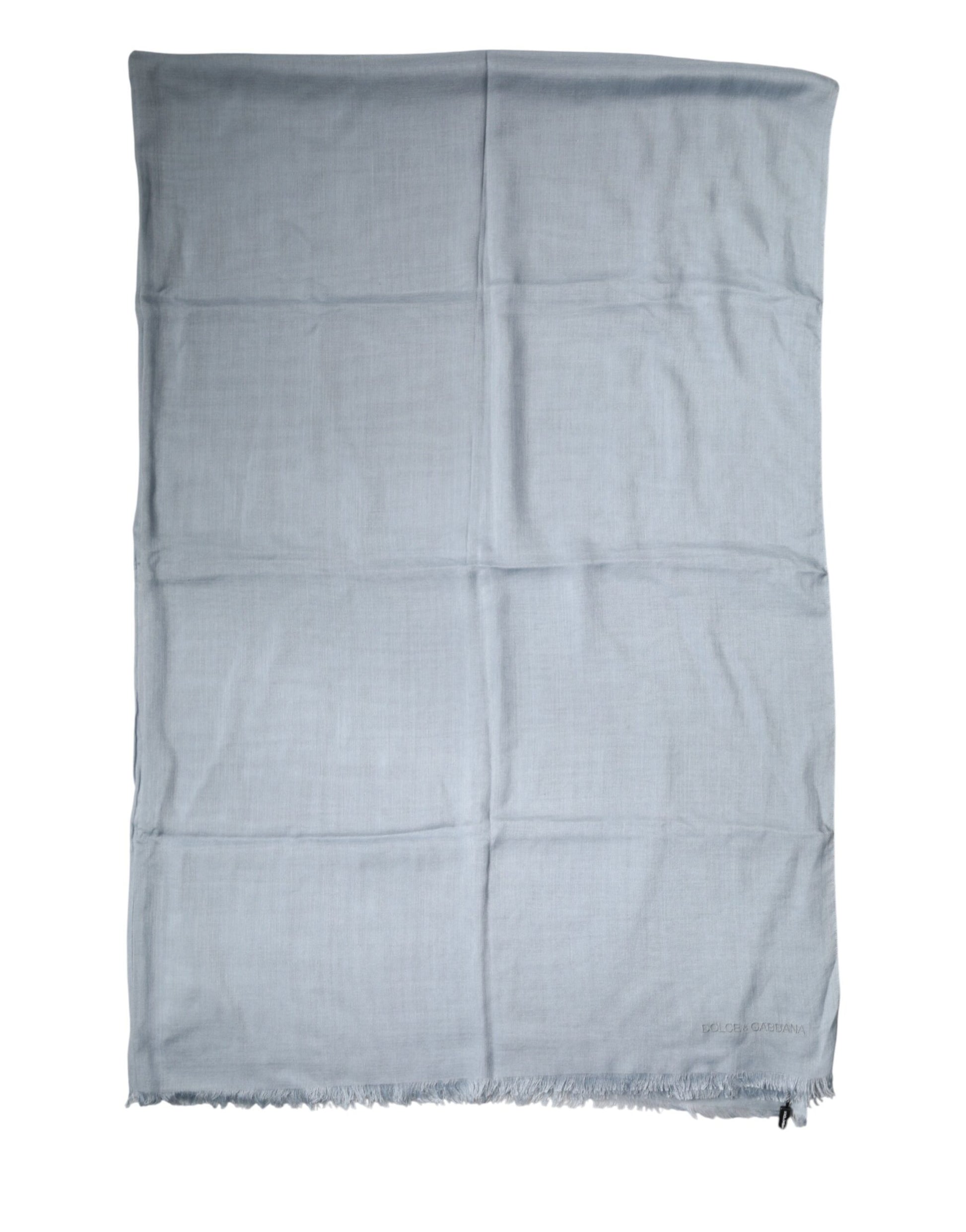 Dolce & Gabbana Light Blue Cashmere Knitted Shawl Scarf