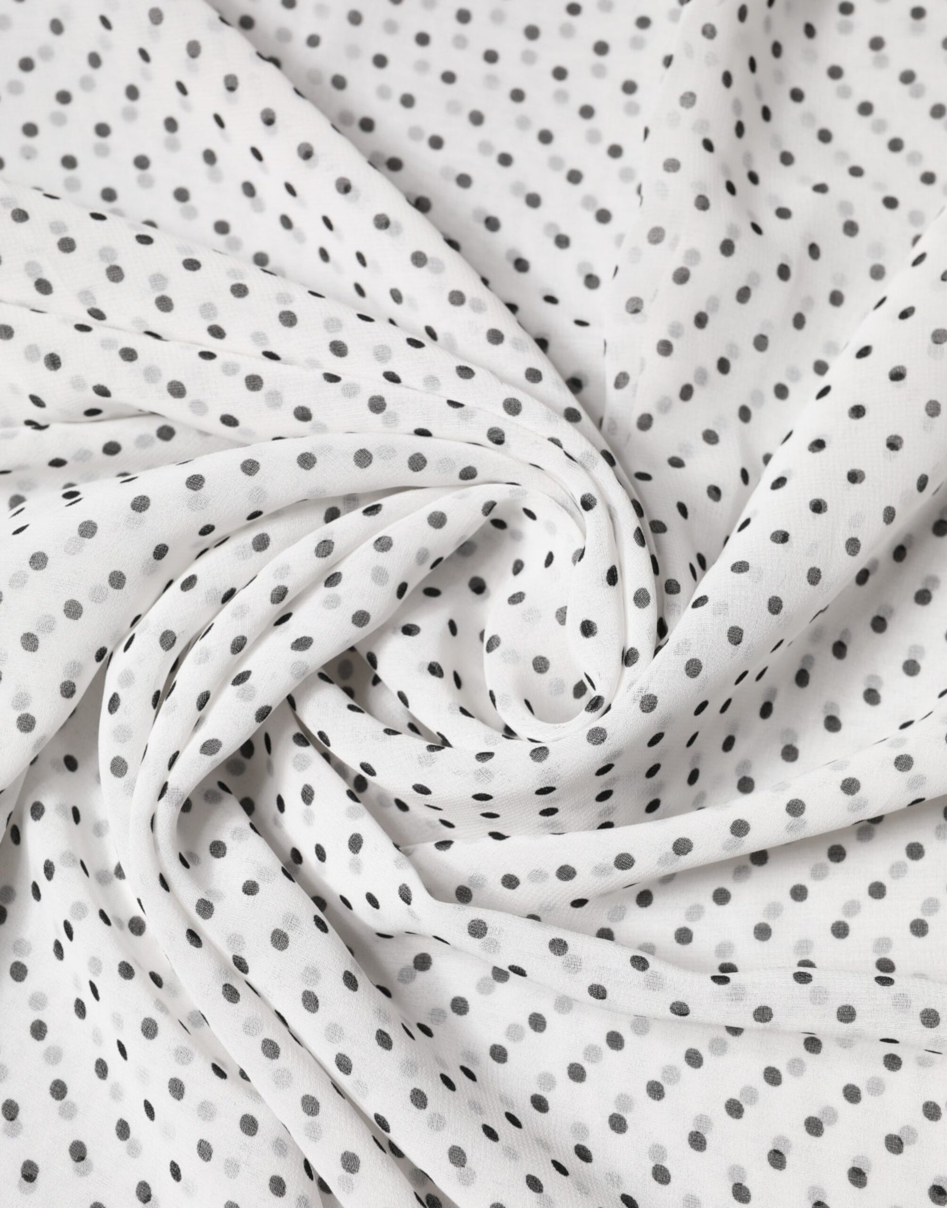 Dolce & Gabbana White Polka Dot Polyester Shawl Scarf