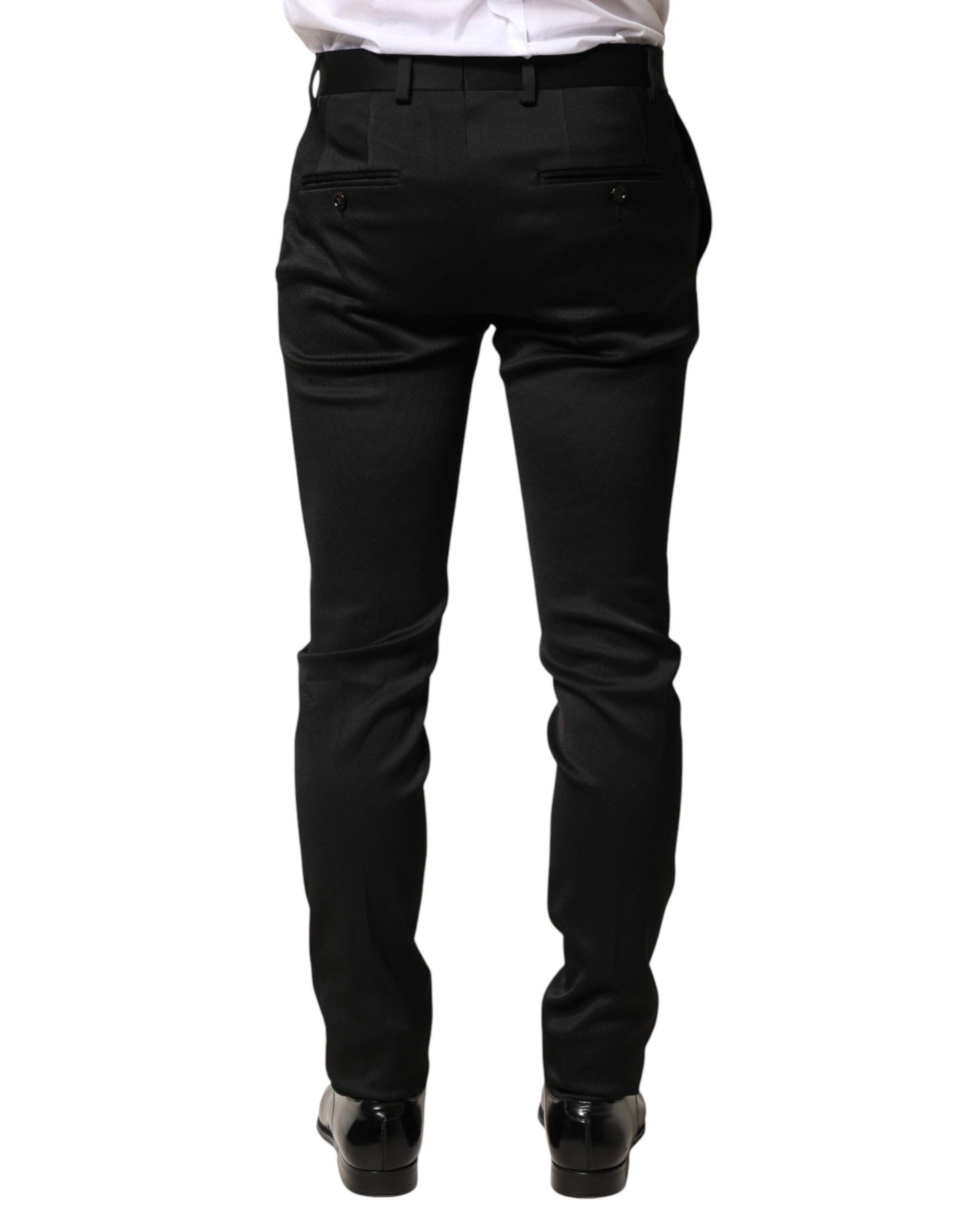 Dolce & Gabbana Black Viscose Dress Formal Men Trousers Pants