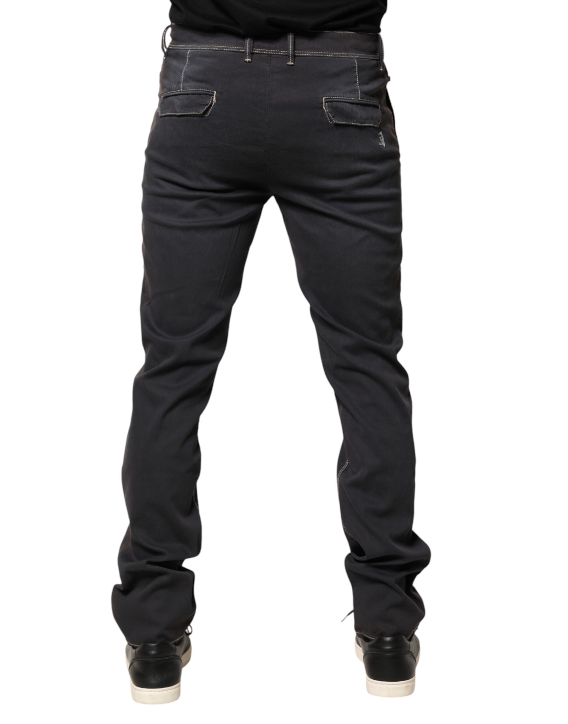 Jeckerson Dark Gray Mid Waist Skinny Fit Men Denim Trouser Jeans