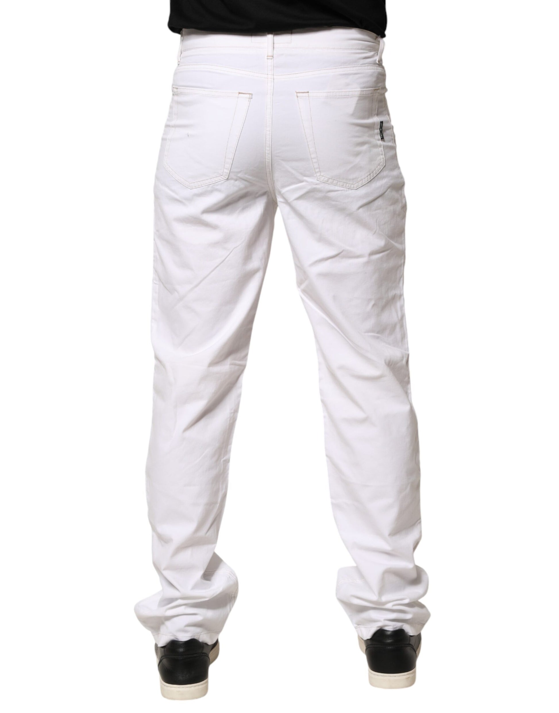 Jean droit en denim blanc à taille mi-haute en coton Fred Perry pour homme