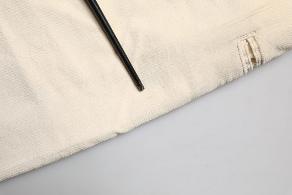 Fortela Off White Cotton Straight Men Corduroy Chino Trouser Pants