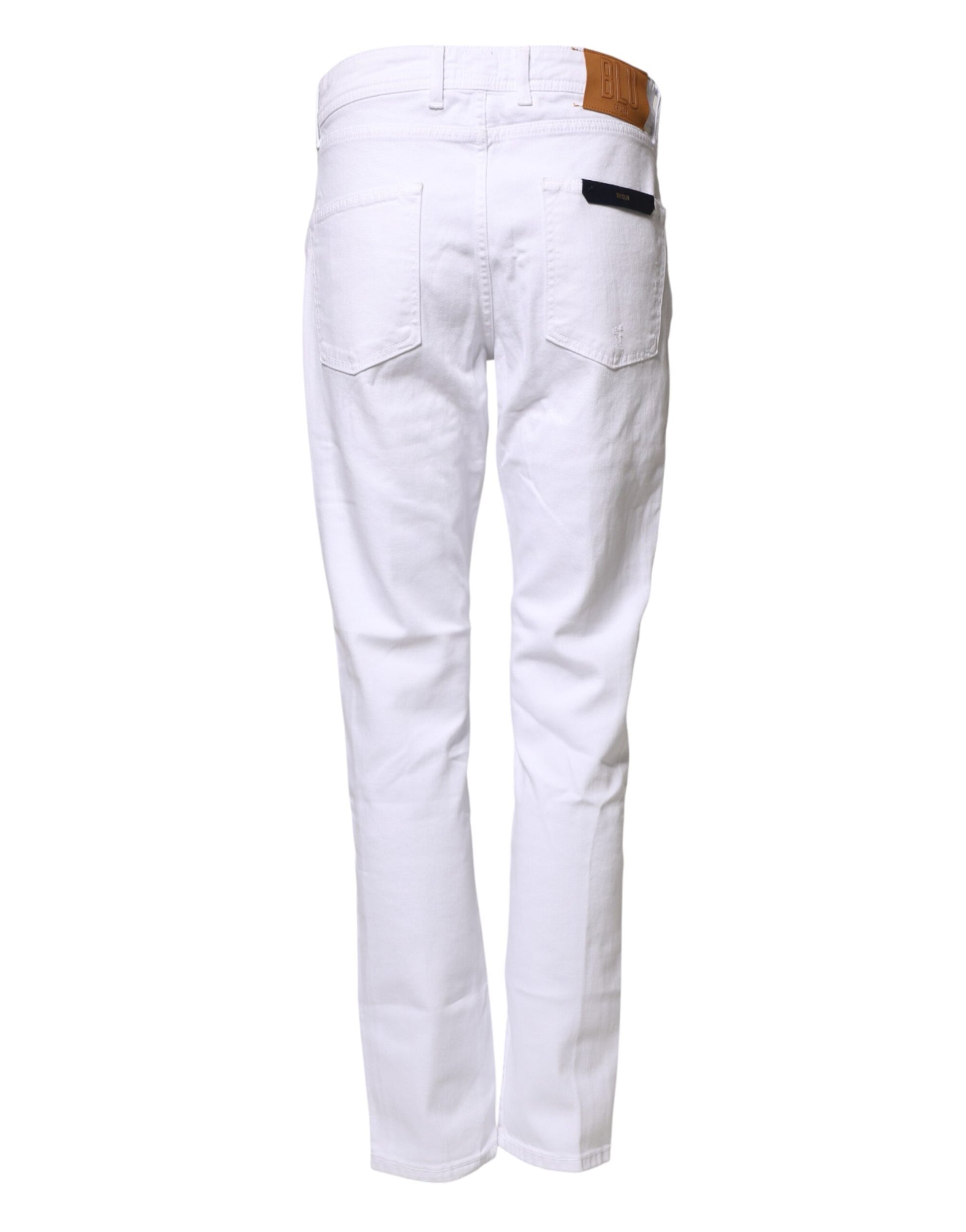 Briglia 1949 Jeans homme en denim de coton blanc coupe droite