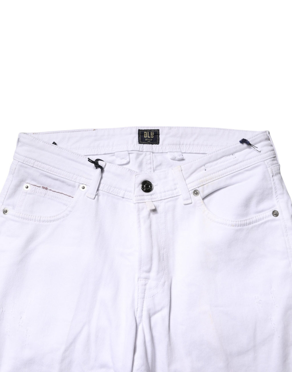 Briglia 1949 Jeans homme en denim de coton blanc coupe droite