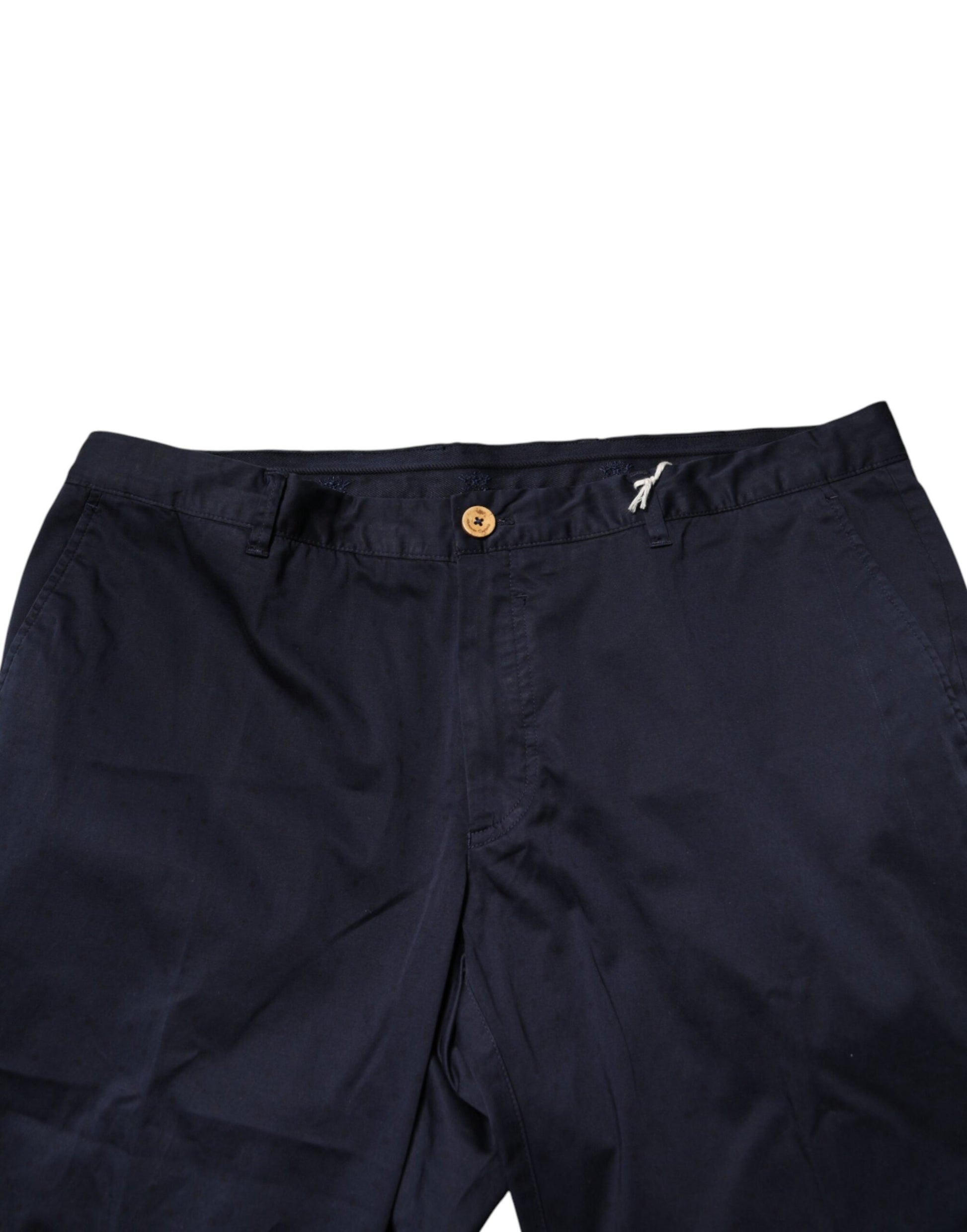 Pantalon Chino Skinny Taille Moyenne Bleu Marine Domenico Tagliente Pour Homme