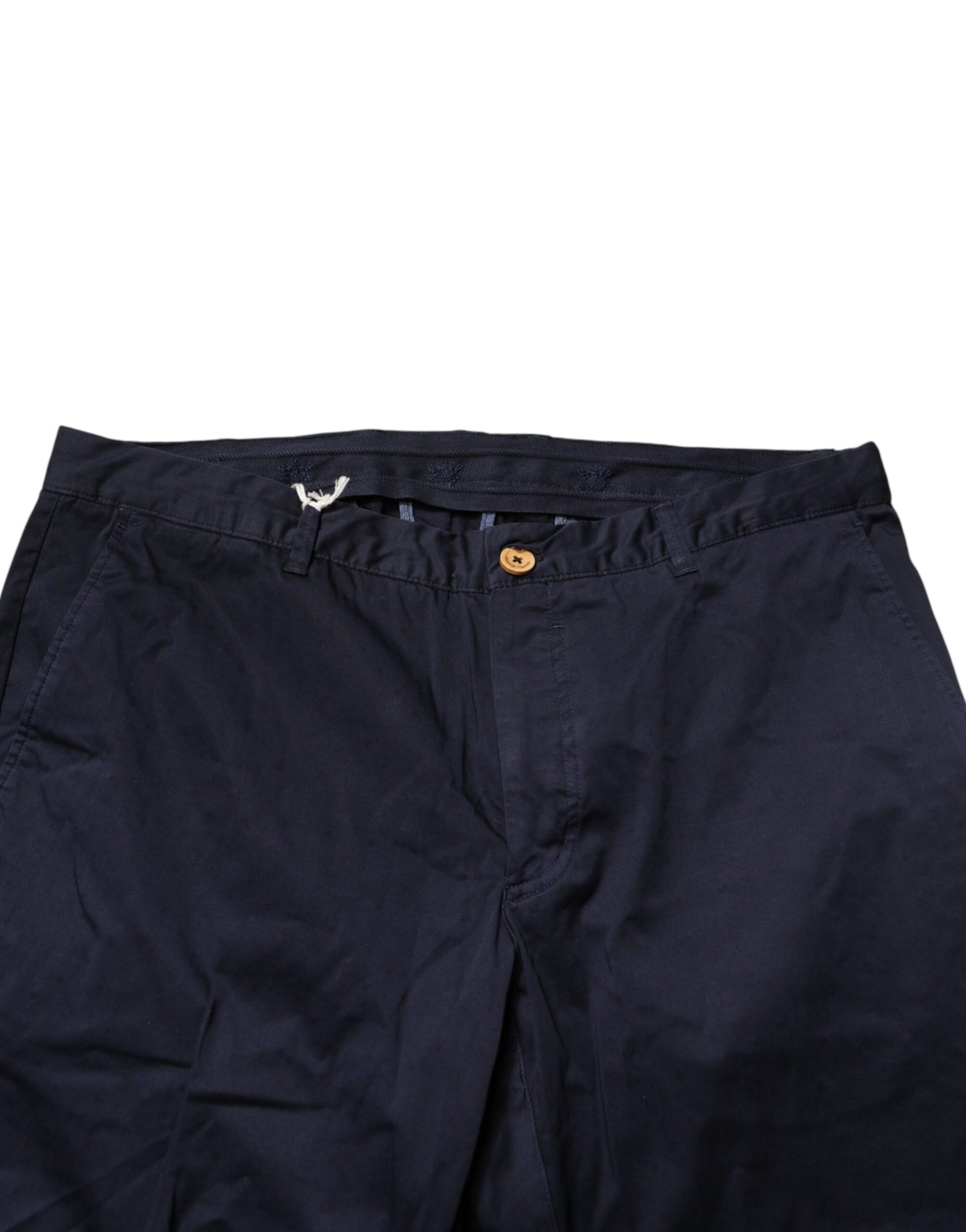 Pantalon Chino Skinny Taille Moyenne Bleu Marine Domenico Tagliente Pour Homme