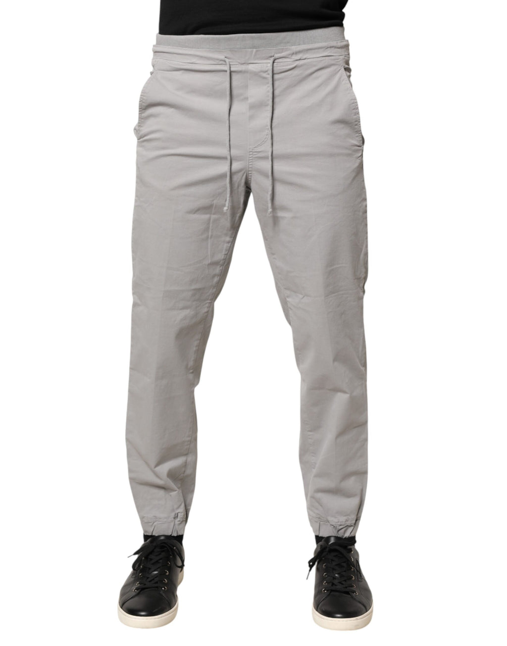 Dondup Light Gray Cotton Mid Waist Skinny Men Jogger Trouser Pants