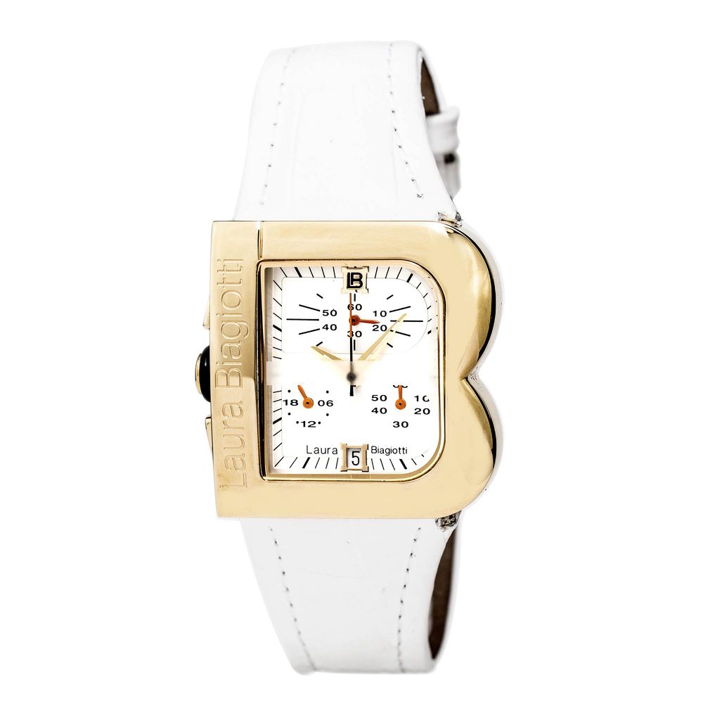 Montre Laura Biagiotti en cuir blanc
