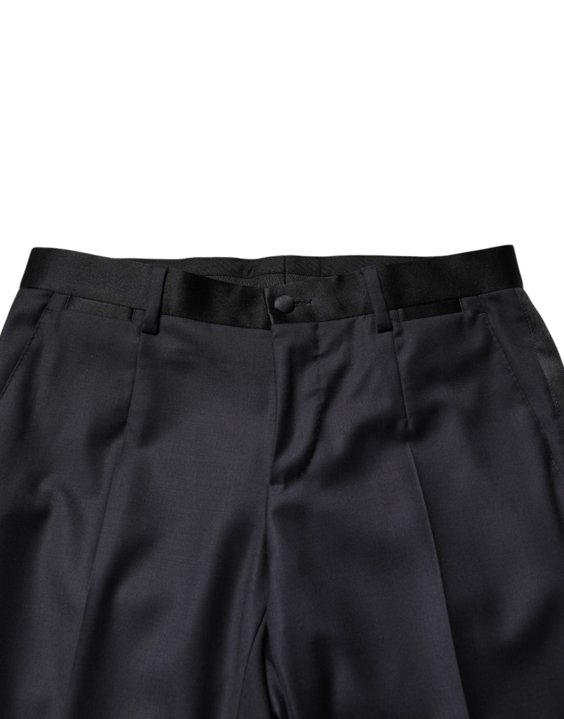 Costume homme 3 pièces Dolce & Gabbana en laine noire coupe droite