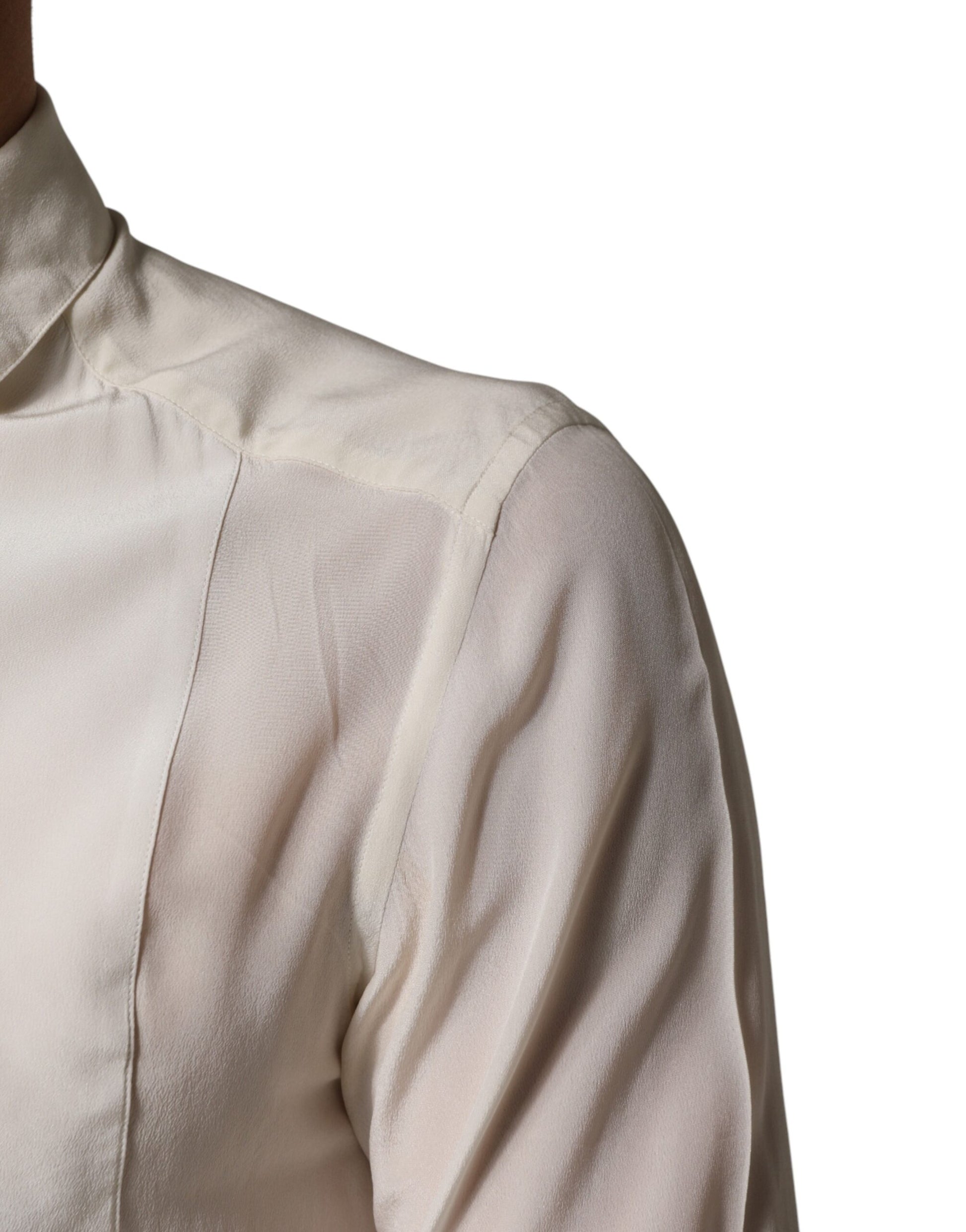 Chemise de soirée habillée Dolce & Gabbana en soie écrue pour homme