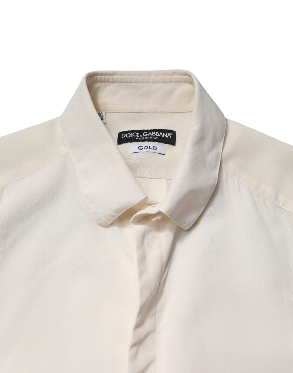 Chemise de soirée habillée Dolce & Gabbana en soie écrue pour homme