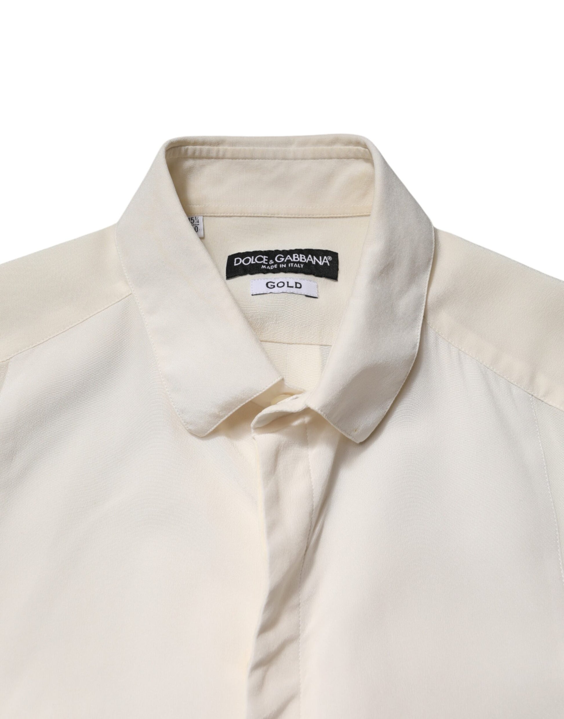 Chemise de soirée habillée Dolce & Gabbana en soie écrue pour homme