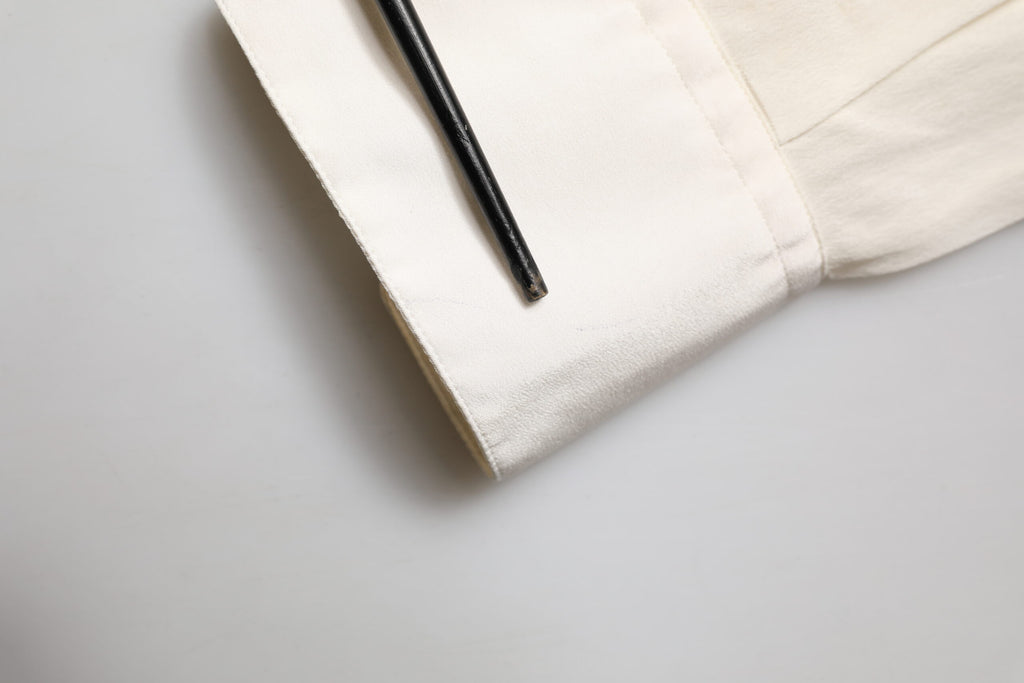 Chemise de soirée habillée Dolce & Gabbana en soie écrue pour homme