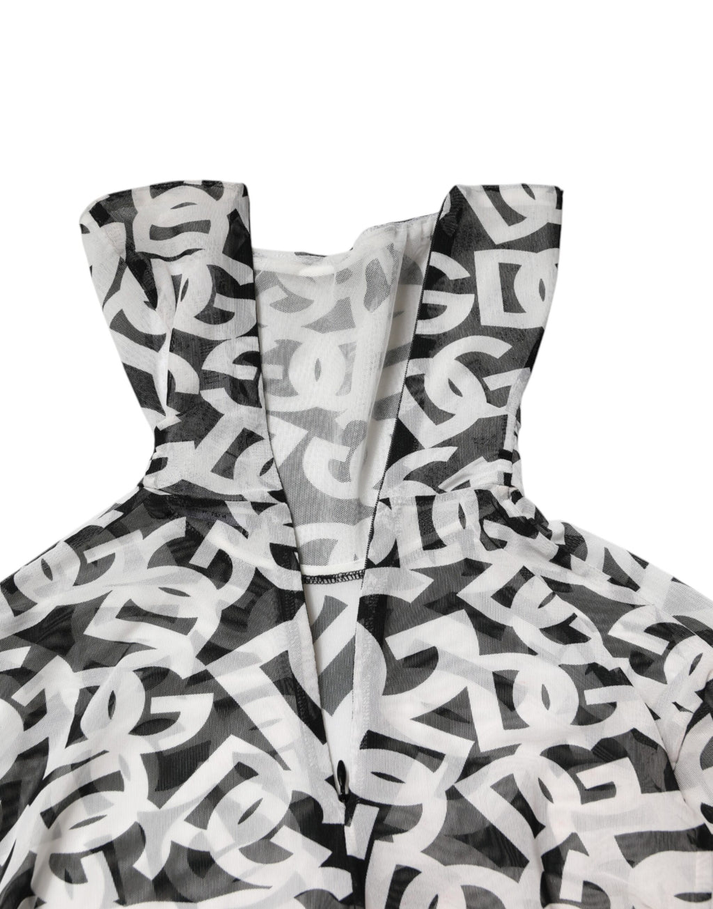 Haut à col roulé à manches longues blanc à logo DG Dolce & Gabbana