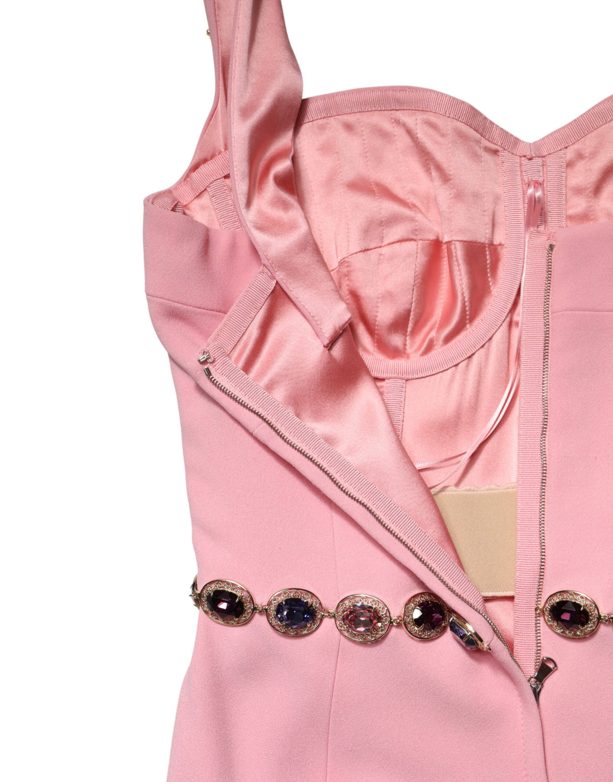 Dolce & Gabbana Pink Crystal Etui Meerjungfrau Langes Abendkleid