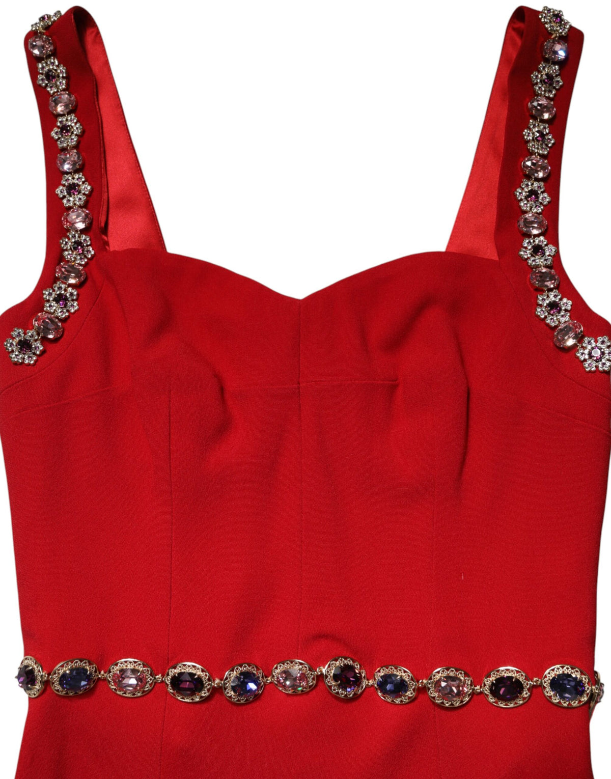 Dolce & Gabbana rotes, verziertes Meerjungfrauen-Abendkleid