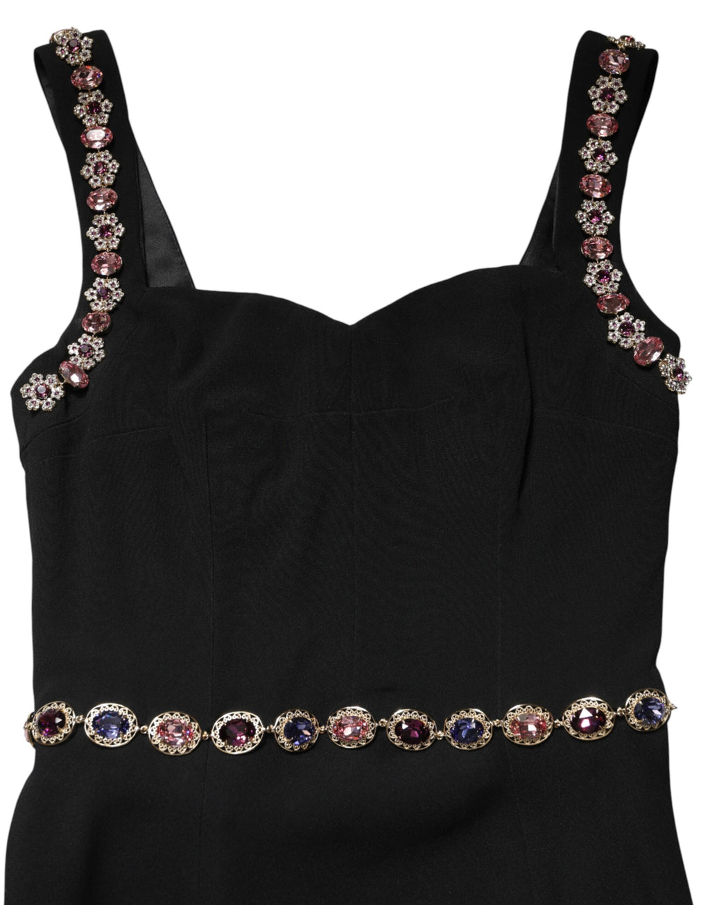 Dolce & Gabbana Black Embellished Sheath MermaidGown Dress