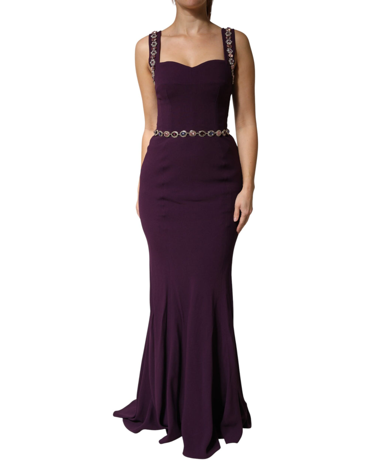 Robe sirène fourreau ornée violette Dolce & Gabbana