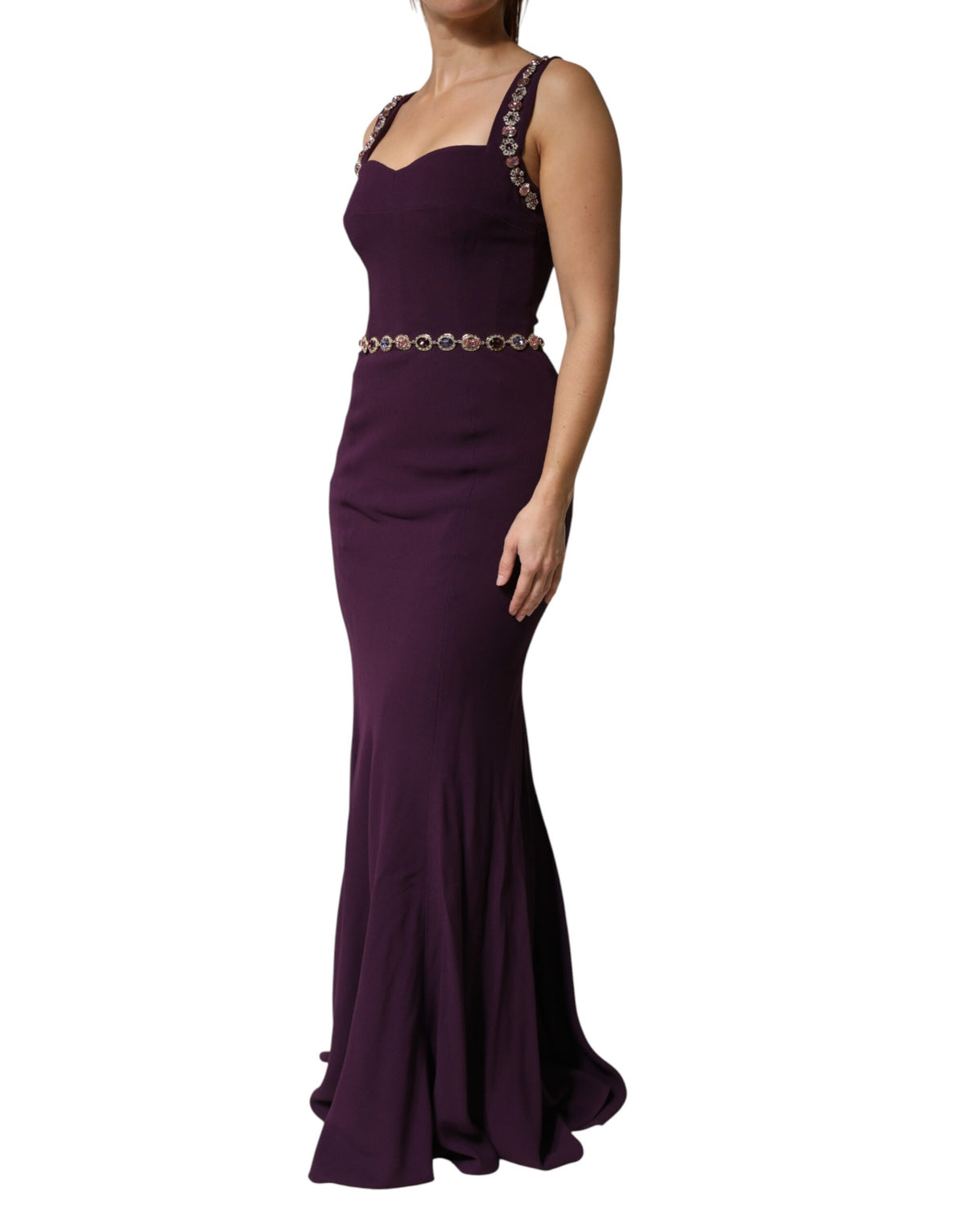 Dolce & Gabbana Violet Embellished Scheide Meerjungfrauenkleid