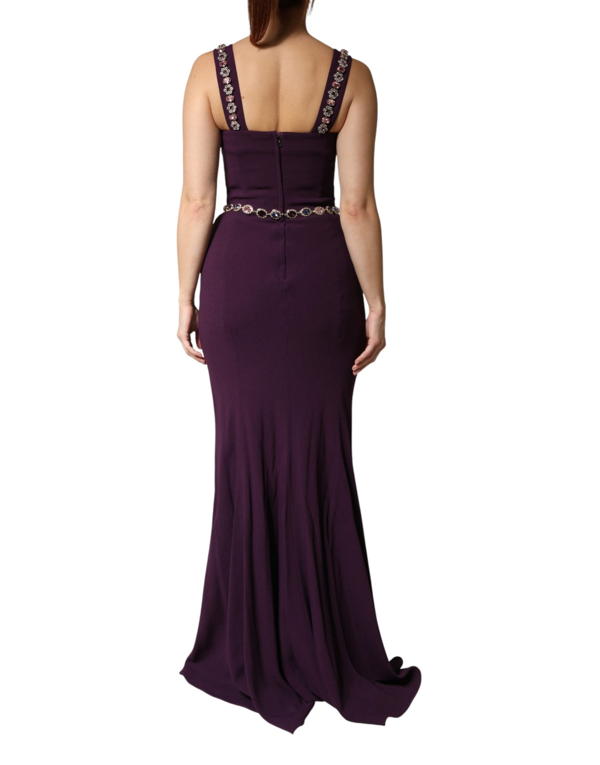 Robe sirène fourreau ornée violette Dolce & Gabbana