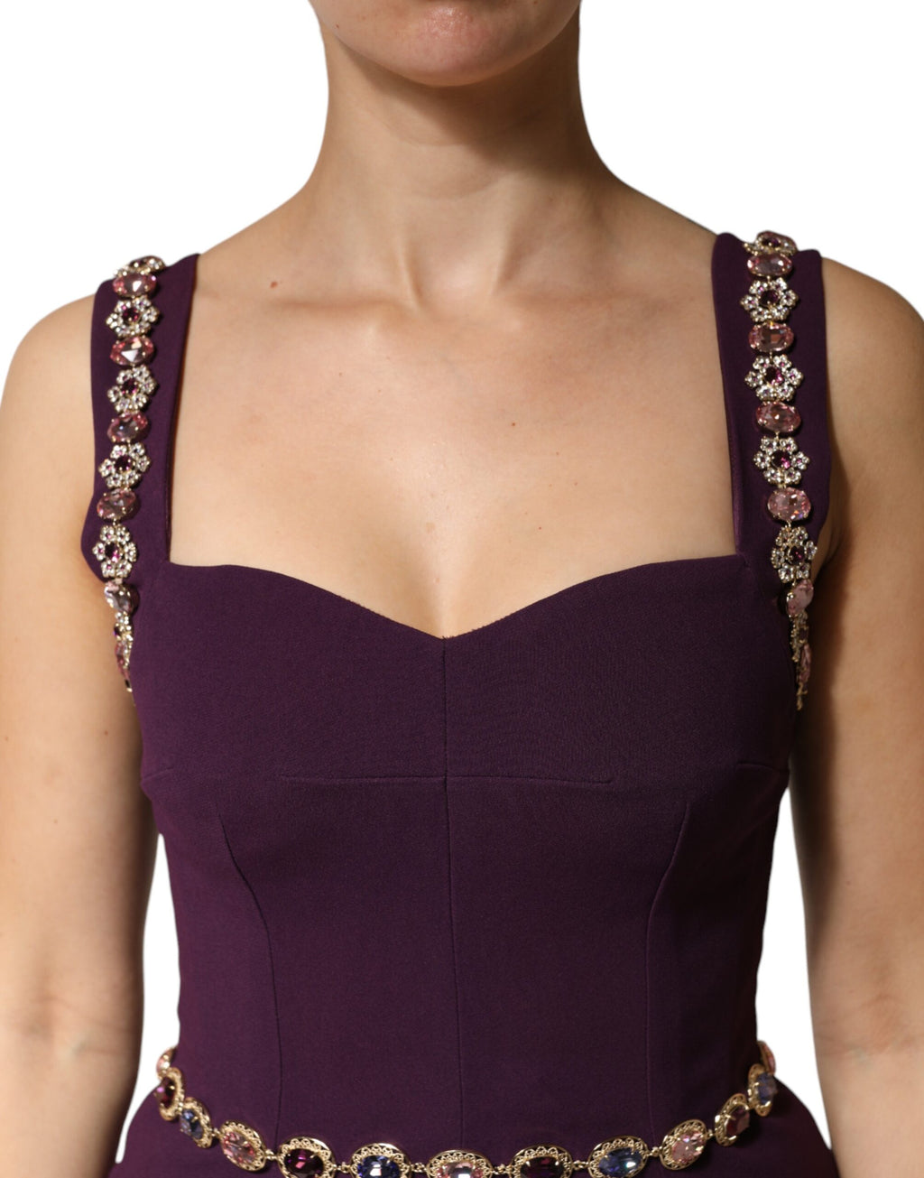 Robe sirène fourreau ornée violette Dolce & Gabbana
