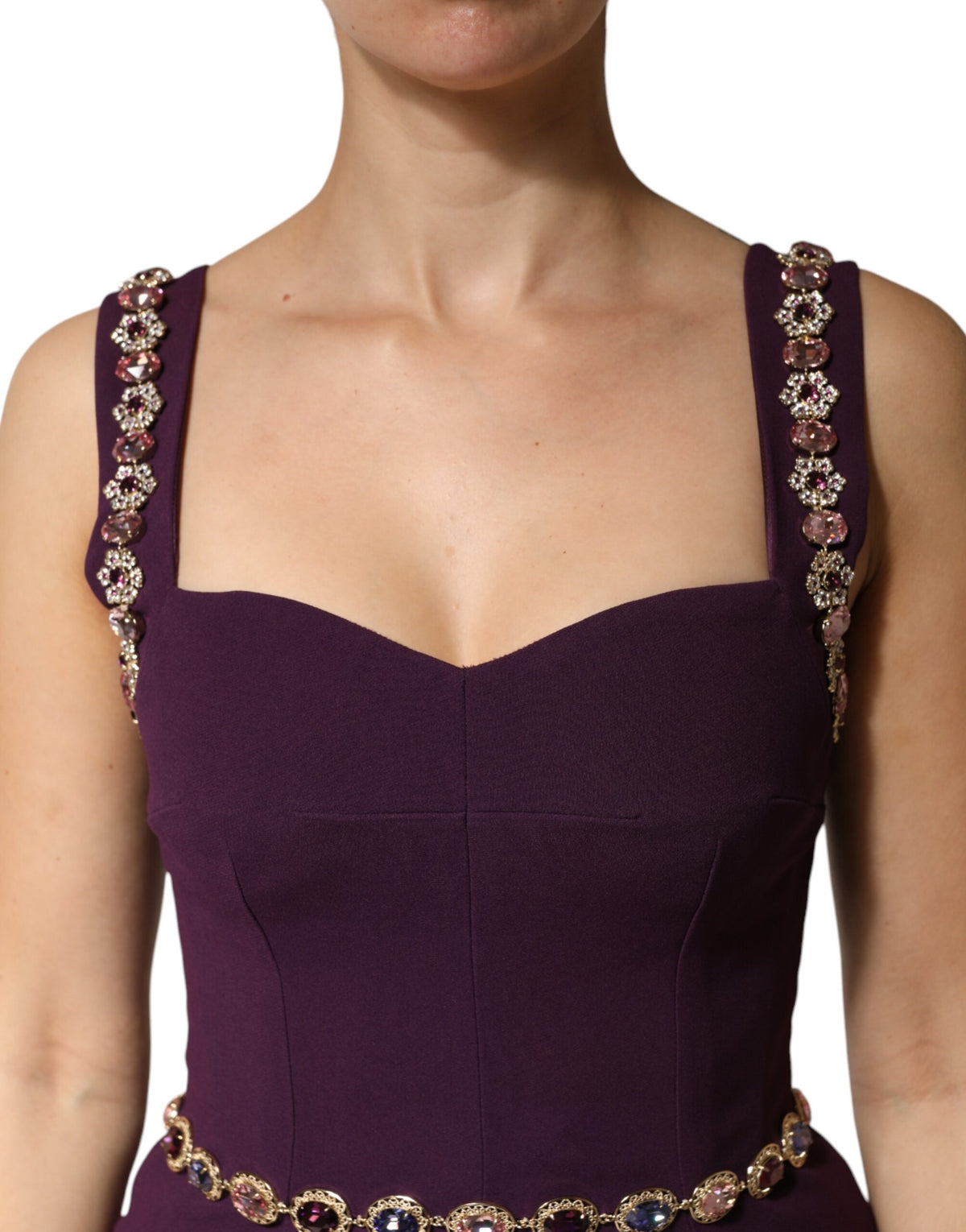 Robe sirène fourreau ornée violette Dolce & Gabbana