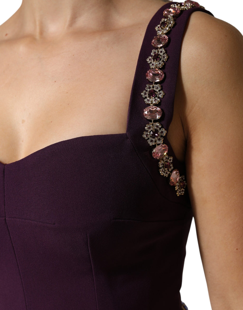 Robe sirène fourreau ornée violette Dolce & Gabbana