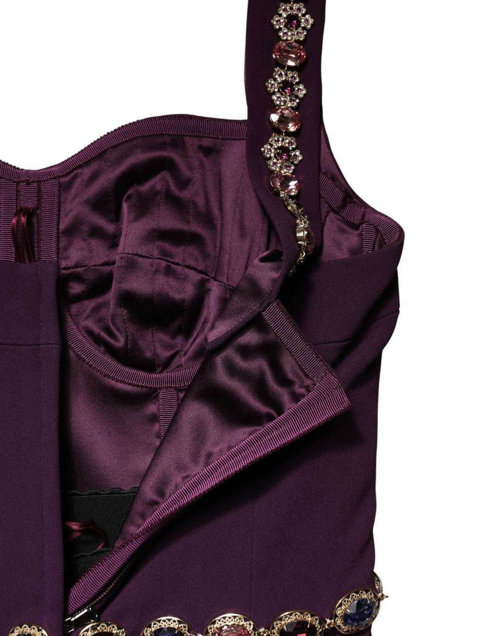 Robe sirène fourreau ornée violette Dolce & Gabbana