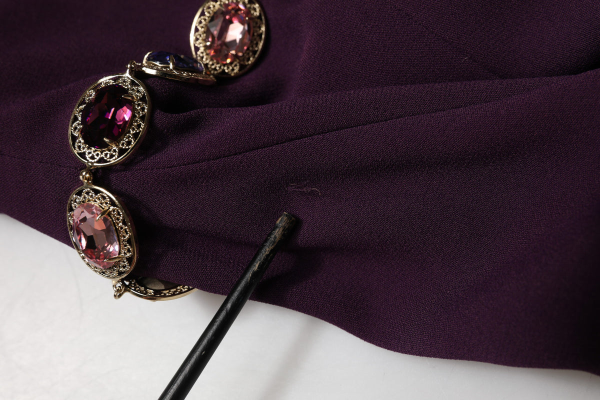 Dolce & Gabbana Violet Embellished Scheide Meerjungfrauenkleid