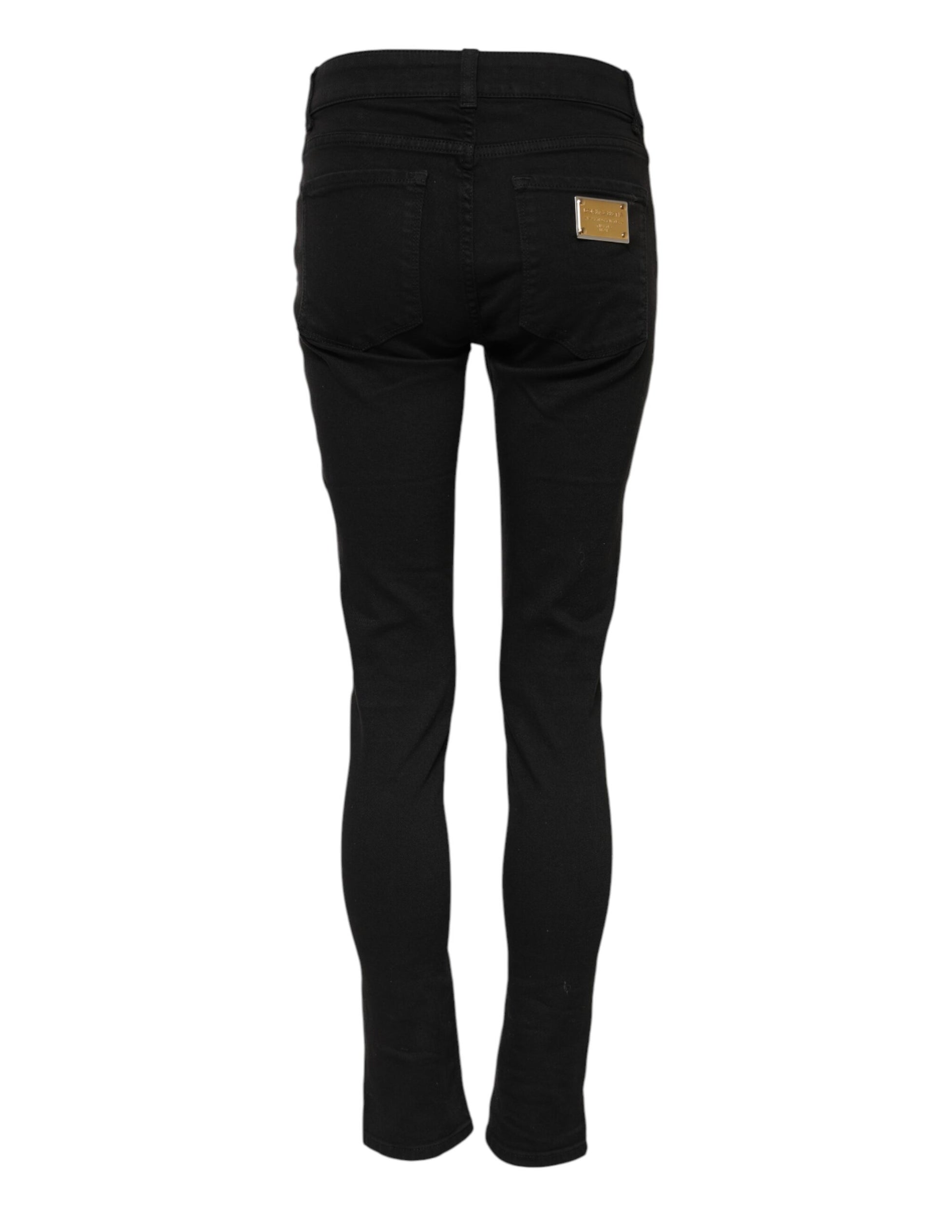 Dolce & Gabbana Jean Skinny Décontracté en Coton Noir