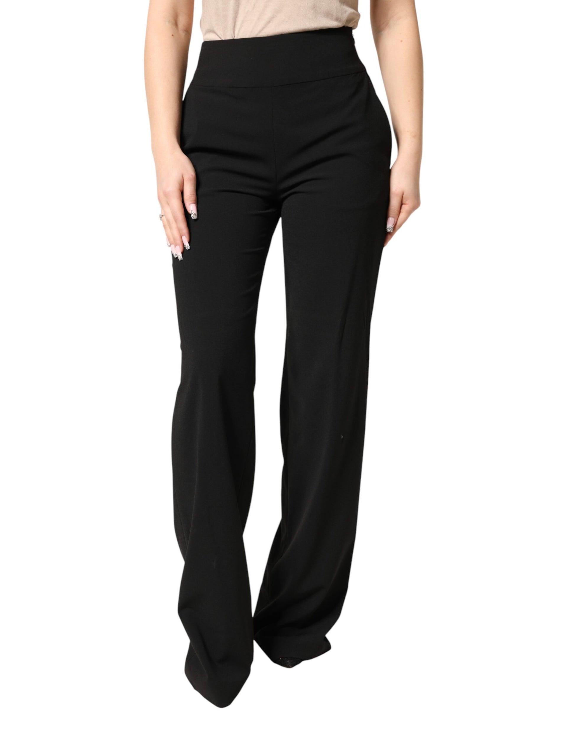 Pantalon habillé droit taille haute noir Just Cavalli
