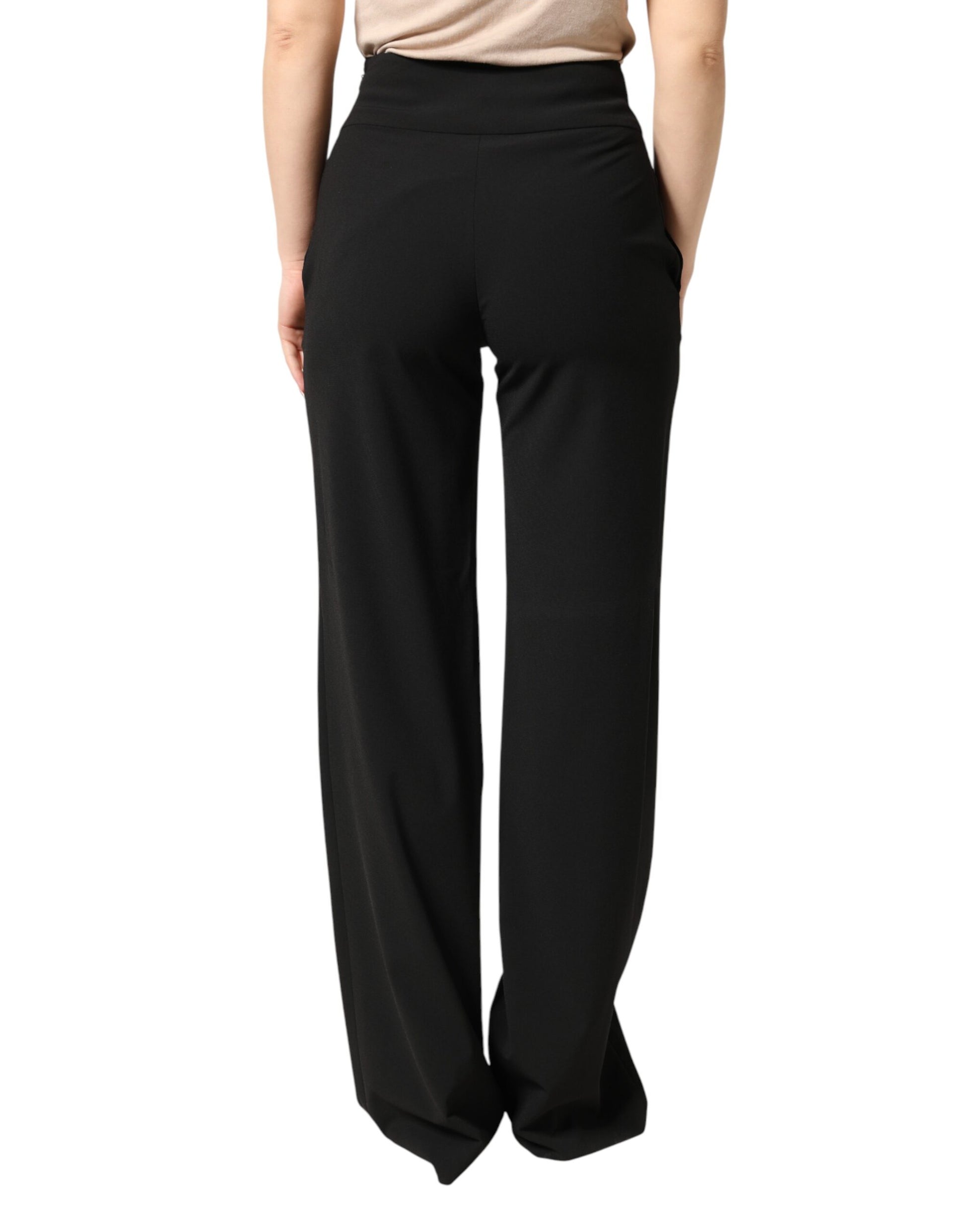 Pantalon habillé droit taille haute noir Just Cavalli