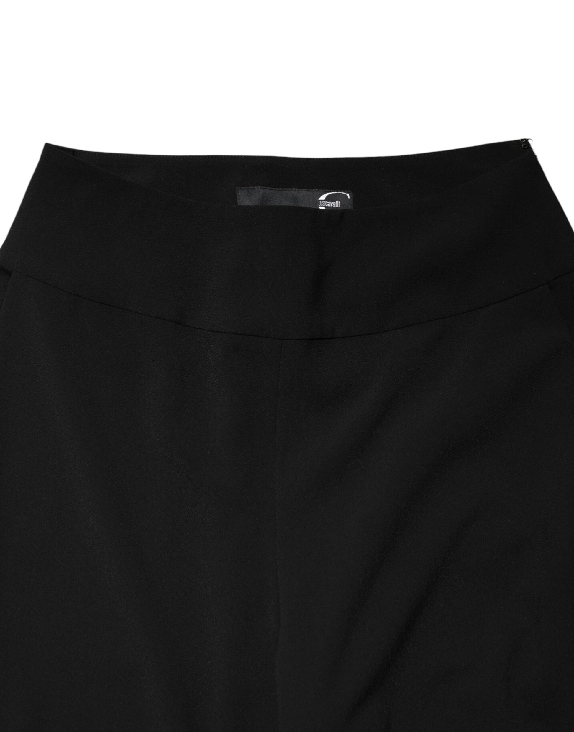 Pantalon habillé droit taille haute noir Just Cavalli