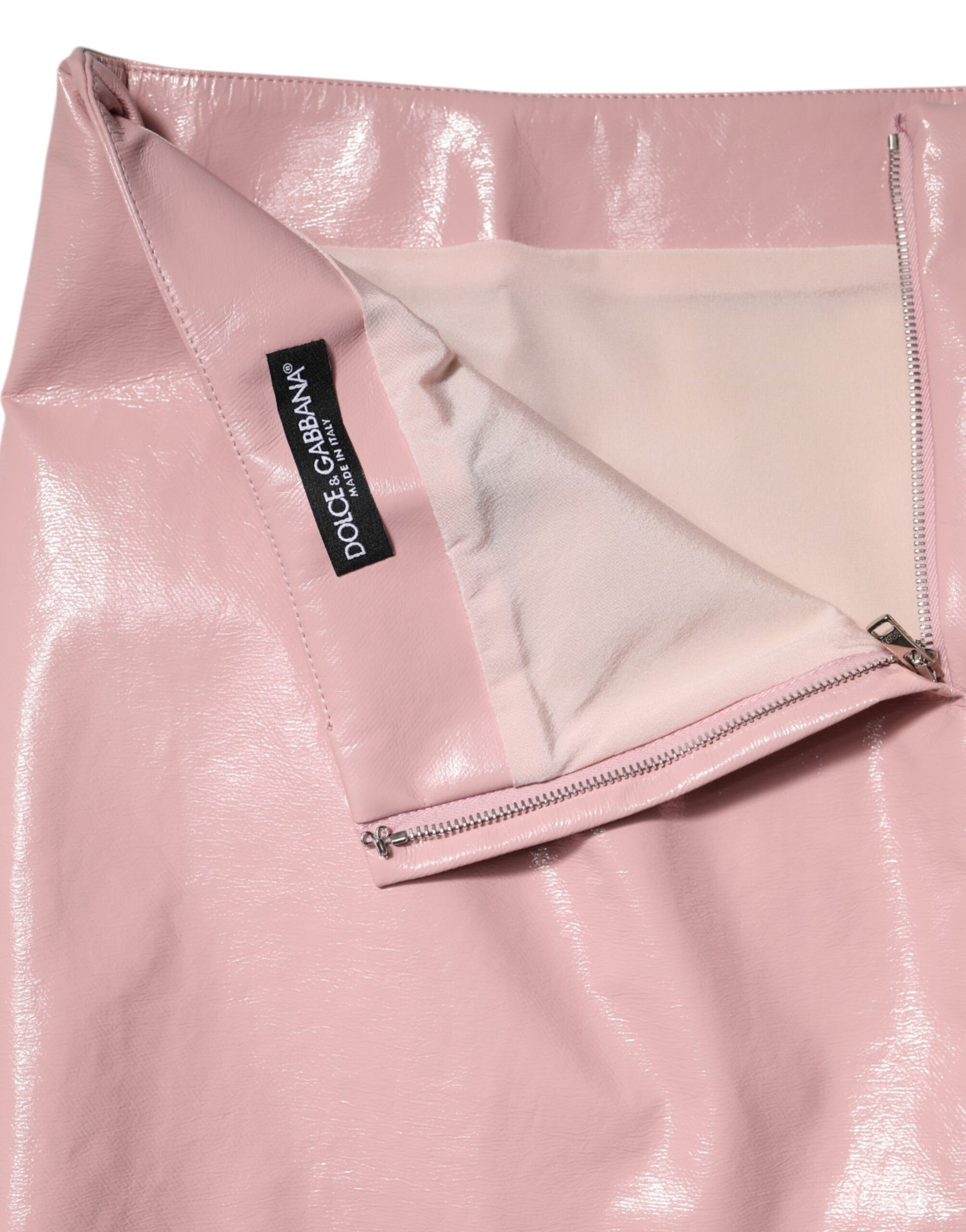Mini-jupe taille haute en coton rose brillant Dolce & Gabbana