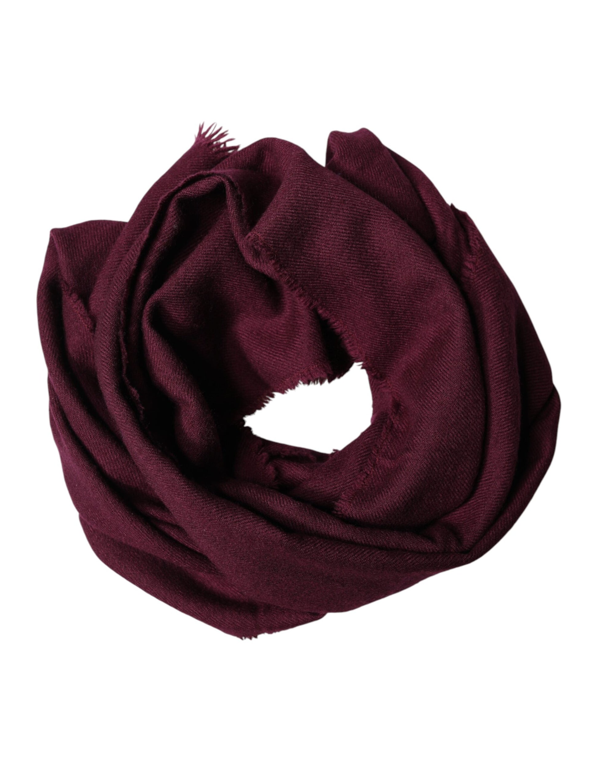 Écharpe/Châle en Cachemire Bordeaux avec Franges Dolce & Gabbana