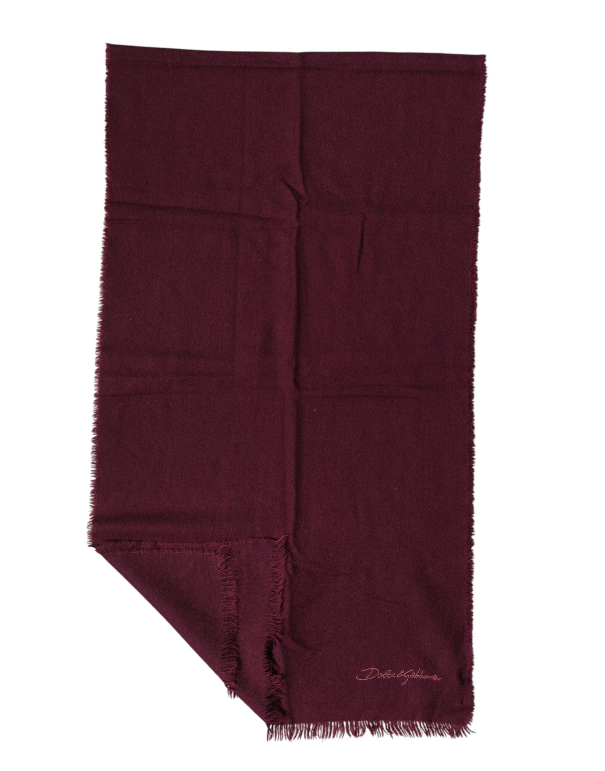 Écharpe/Châle en Cachemire Bordeaux avec Franges Dolce & Gabbana