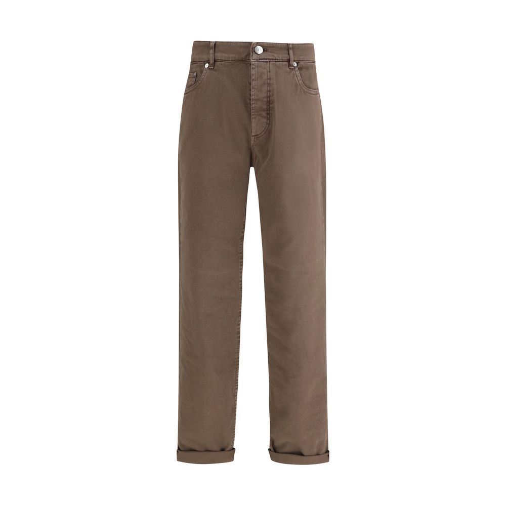 Brunello Cucinelli Jean en coton marron Denim