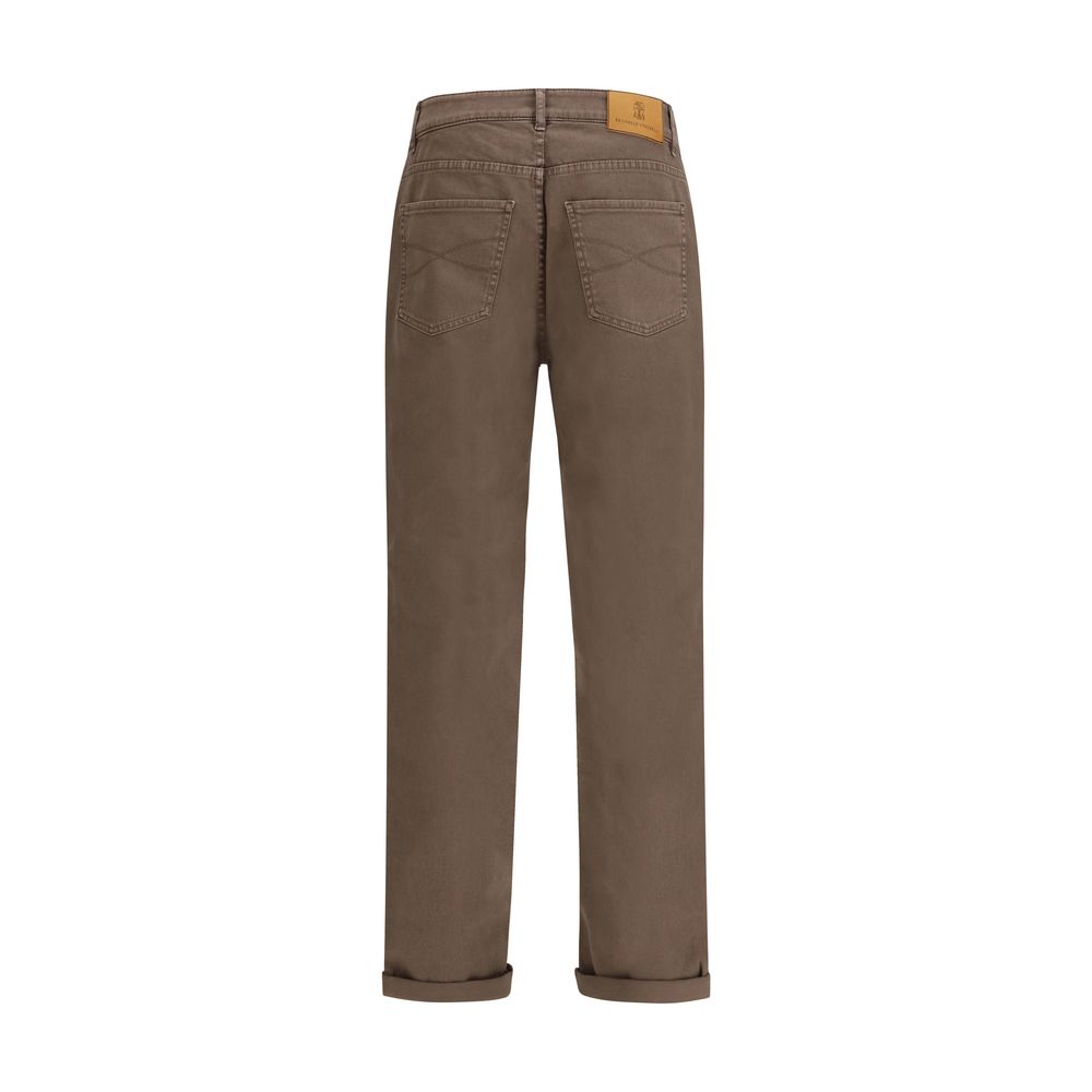 Brunello Cucinelli Jean en coton marron Denim