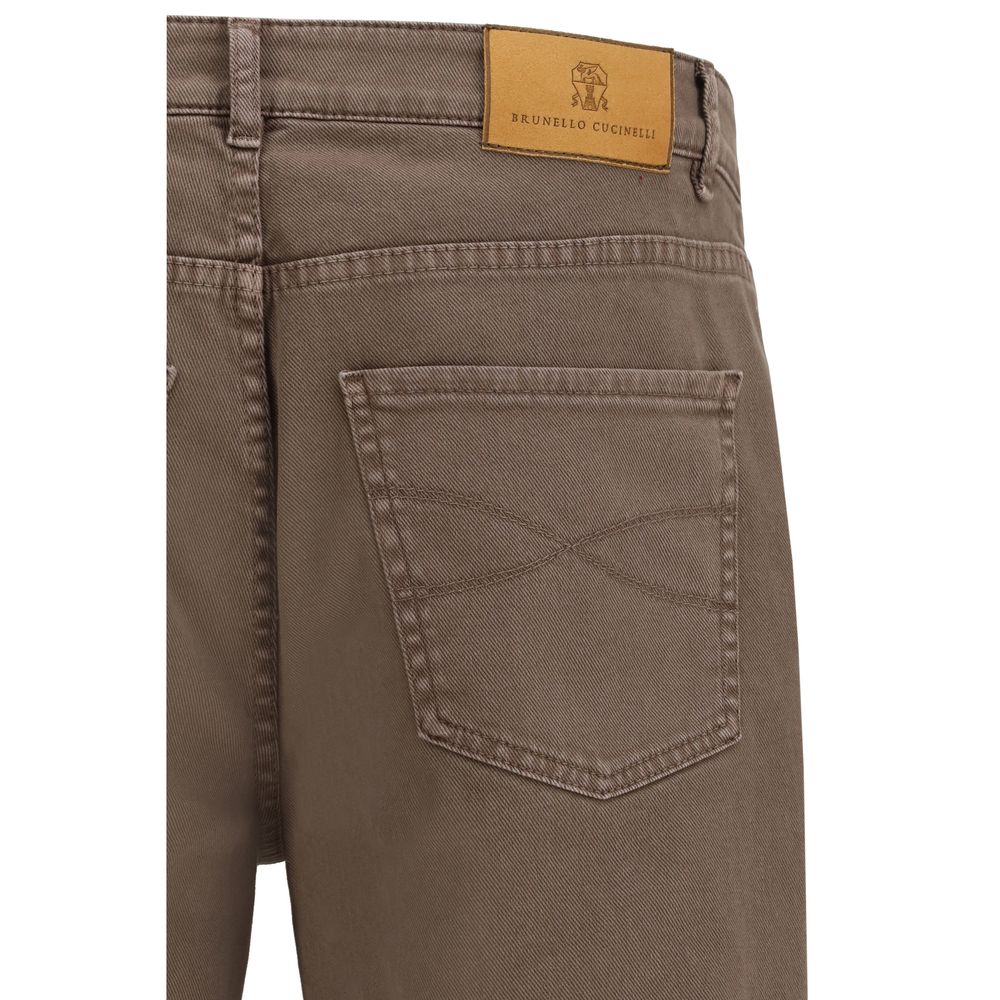 Brunello Cucinelli Jean en coton marron Denim