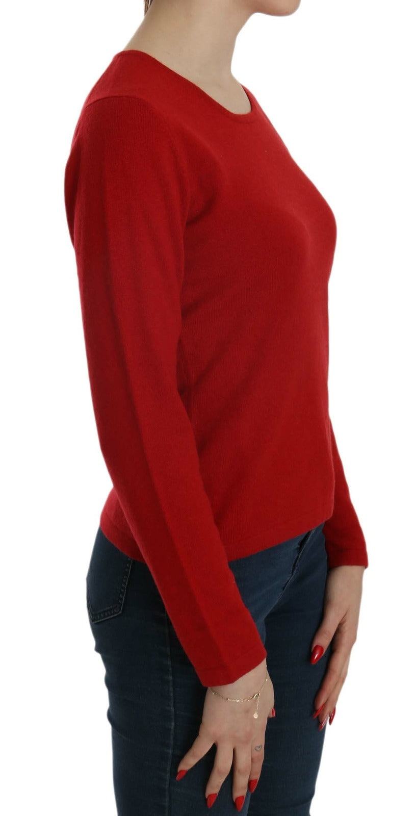 MILA SCHÖN Pull col rond en cachemire rouge