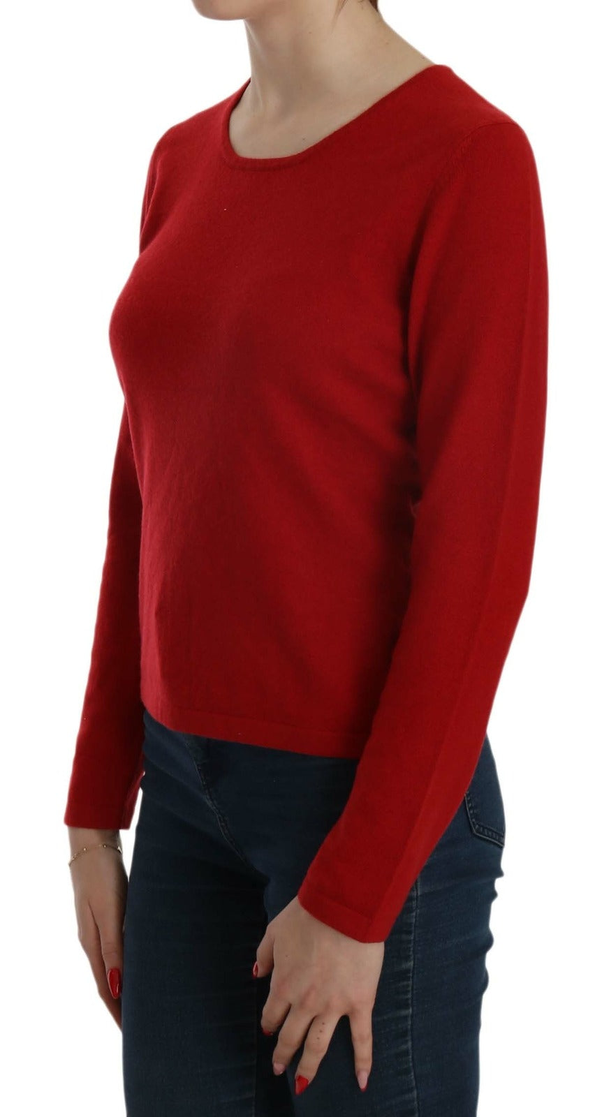 MILA SCHÖN Pull col rond en cachemire rouge