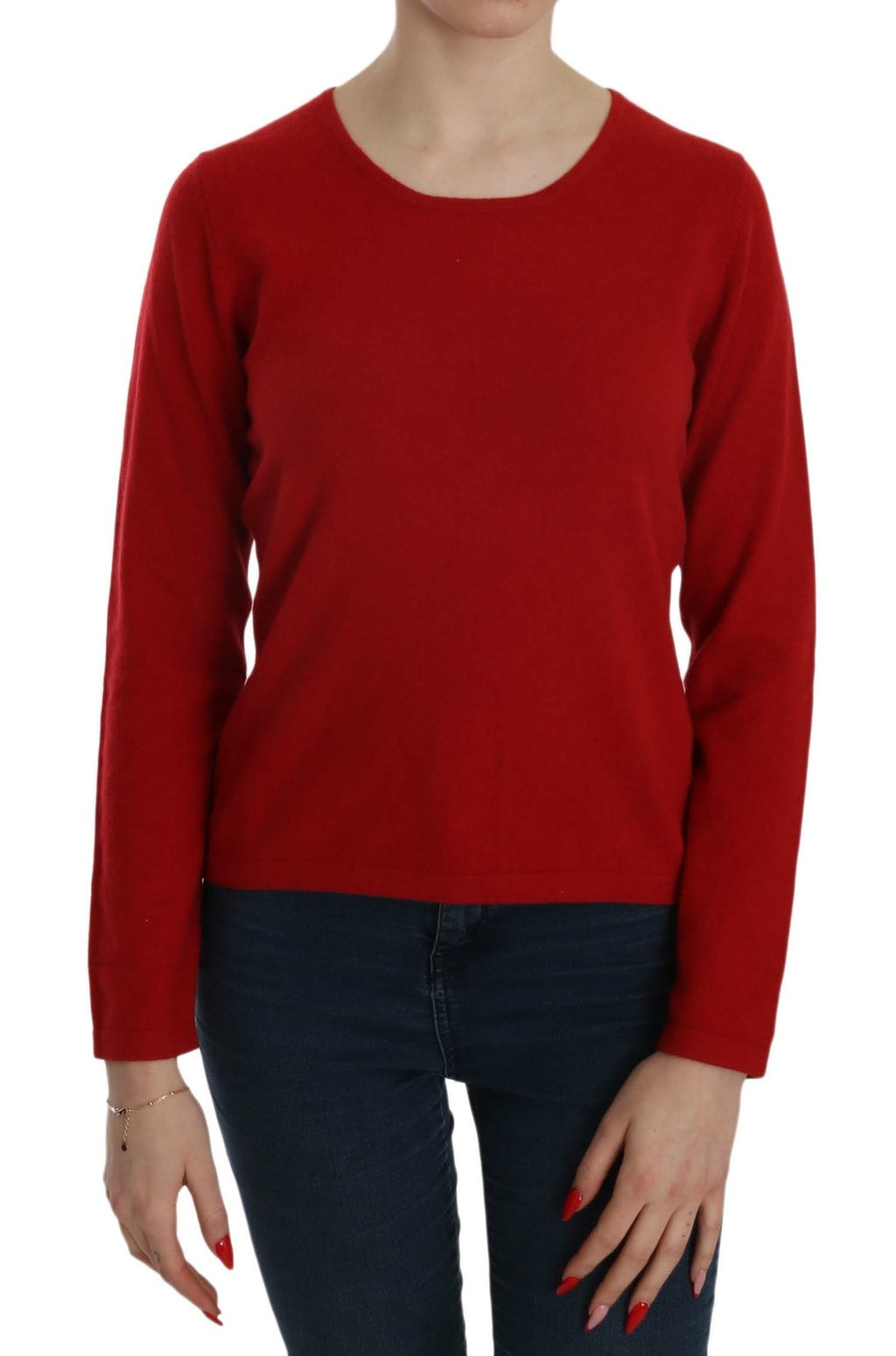 MILA SCHÖN Pull col rond en cachemire rouge